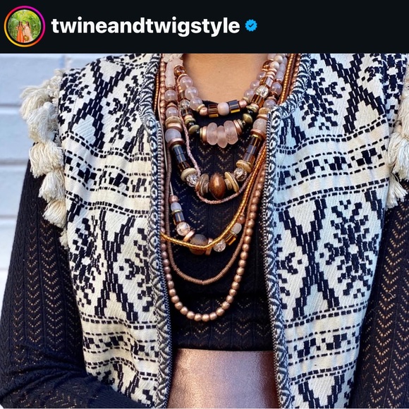 Twine & Twig Champagne Layer Necklace Set